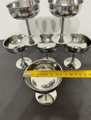 Set 6 Coppe Acciaio Inox 18/10