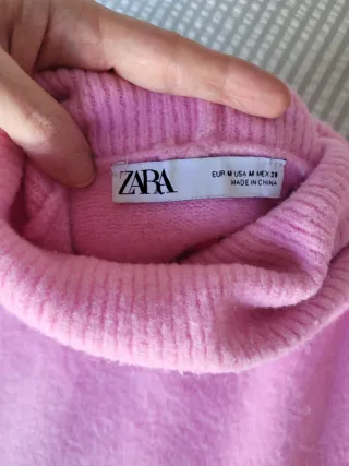 Jersey cuello vuelto oversize rosa