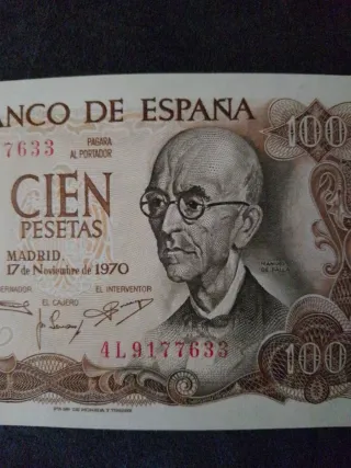 Billetes 100Pesetas Sin Circular Serie correlativa