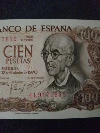 Billetes 100Pesetas Sin Circular Serie correlativa