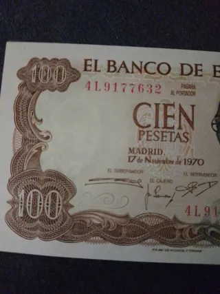Billetes 100Pesetas Sin Circular Serie correlativa