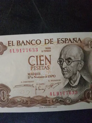 Billetes 100Pesetas Sin Circular Serie correlativa