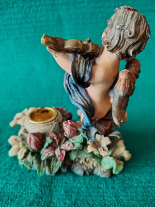 Figura Ángel con Violín y base para vela