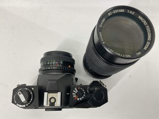 camara reflex cosina ct1 super + cosina 50mm 1:2 + vivitar 80-200 1:4