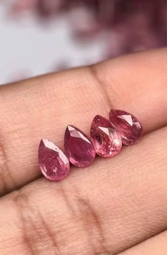 Zafiros Rosados Naturales Corte Pera 6x4