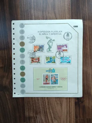 Hojas bloque exposición filatélica Olímpica