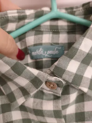 Vestido niña cuadros Vichy verde Marta y Paula