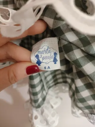 Vestido niña cuadros Vichy verde Marta y Paula