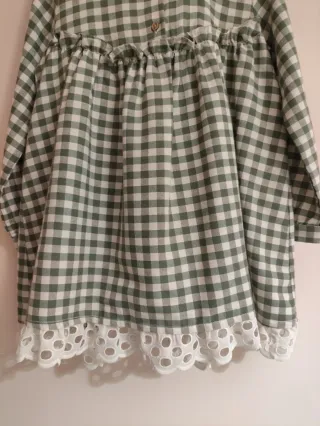 Vestido niña cuadros Vichy verde Marta y Paula