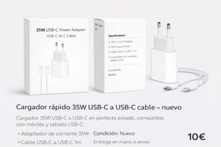 Cargador Rápido 35W USB-C + Cable USB-C