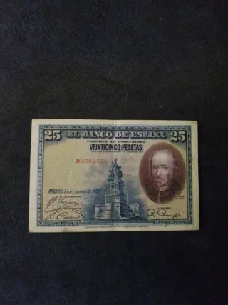 Lote di Banconote Spagnole: 50, 25, 25, 5, 1 Peseta