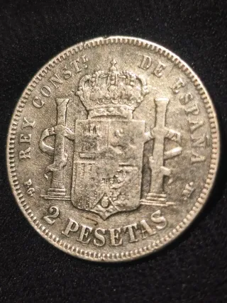 2 Pesetas Alfonso XIII 1891