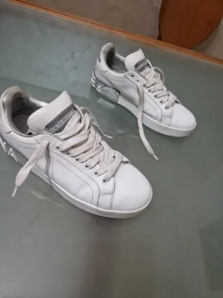 Scarpe Dolce & Gabbana bianche e argento Tg 38