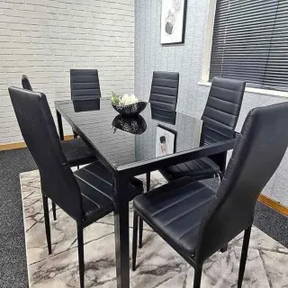 Mesa de comedor mármol y metal dorado