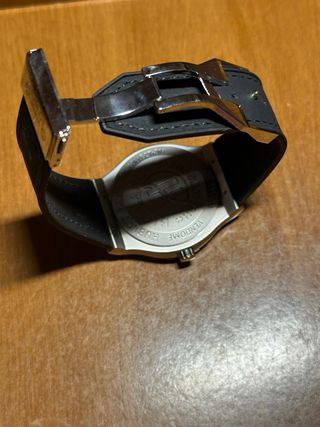 Reloj Hublot Esfera Plateada Correa Negra