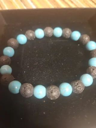 Pulsera Piedras Lava y Turquesas