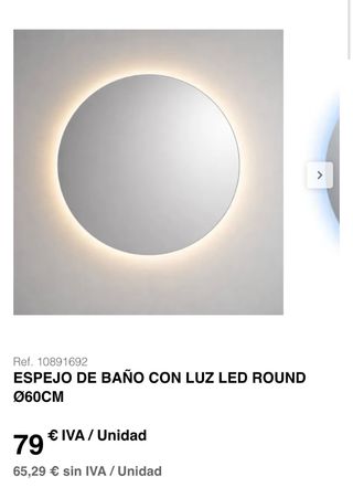 Espejo Baño Redondo con Luz LED Ø60cm