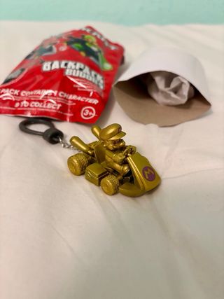 Mario Dorado RARO de Mario Kart Backpack Buddies