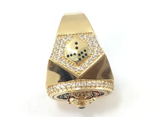 sello oro 18k con piedra con circonita