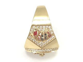 sello oro 18k con piedra con circonita