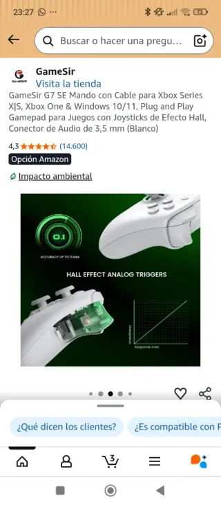 Controller GameSir G7 SE Bianco per Xbox/PC