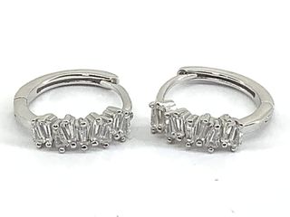 argollas plata 925mm con piedra con circonita