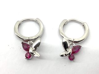 argollas plata 925mm con piedra con circonita