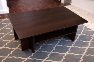 Mesa de centro de madera con estante | mesa baja