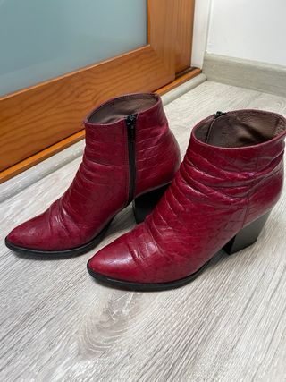 Botines Wonders Rojo/Negro Talla 39