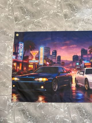 Bandera decorativa Toyota Retro