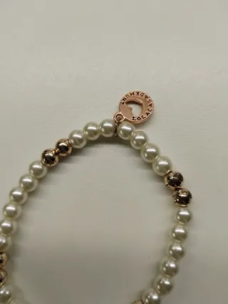 Pulsera Lola Casademunt Corazón Perlas Doradas