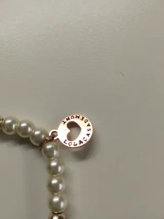 Pulsera Lola Casademunt Corazón Perlas Doradas