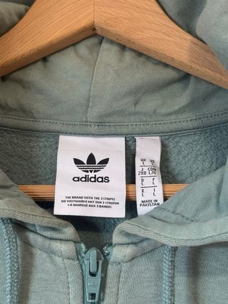 Sudadera Adidas 3-Stripes Cremallera Menta Talla L