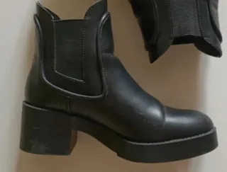 Botines Zara Piel Negros Talla 38