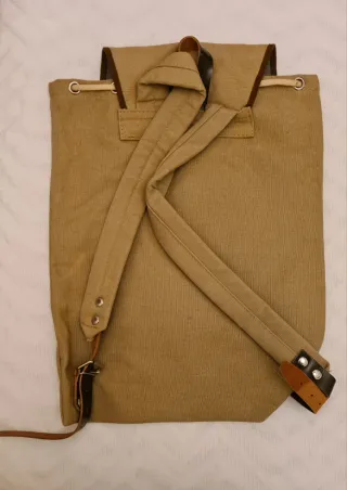 Mochila Lona Gruesa Bolsillo Delantero