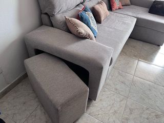 Sofá 3 plazas chaise longue con butaca extraible