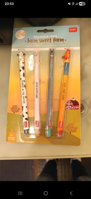 Set 4 Penne cancellabili Legami Farm