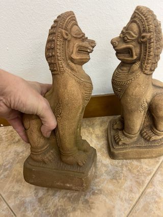 Pareja Leones Piedra Tailandia