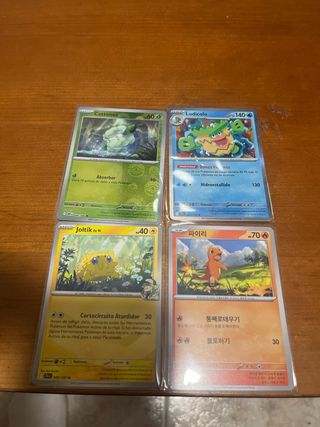 Lote 4 Cartas Pokémon: Cottonee, Ludicolo, Joltik,