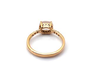 sortija oro 18k con piedra con cuarzo,diamante