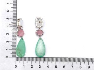 pendientes plata 925mm con piedra con cuarzo