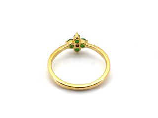 anillo oro 18k con piedra con diamante,esmeralda