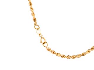 cadena oro 18k con piedra con circonita 23cm