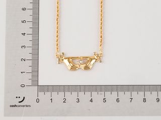 cadena oro 18k con piedra con circonita 23cm