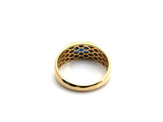 sello oro 18k con piedra con zafiro