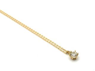 gargantilla oro 18k con piedra con circonita 21cm