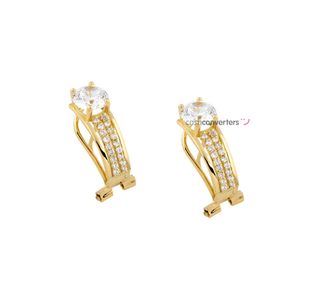pendientes oro 18k con piedra
