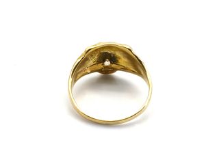 sello oro 18k con piedra con circonita