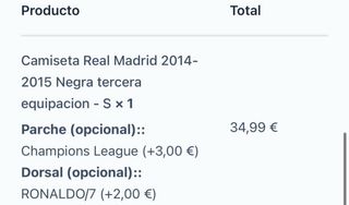 NEGOCIABLE Camiseta Real Madrid 2015 Negra Talla S