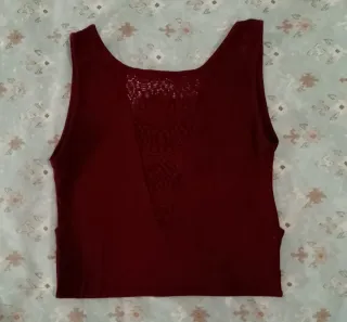 Body Stradivarius Granate Encaje